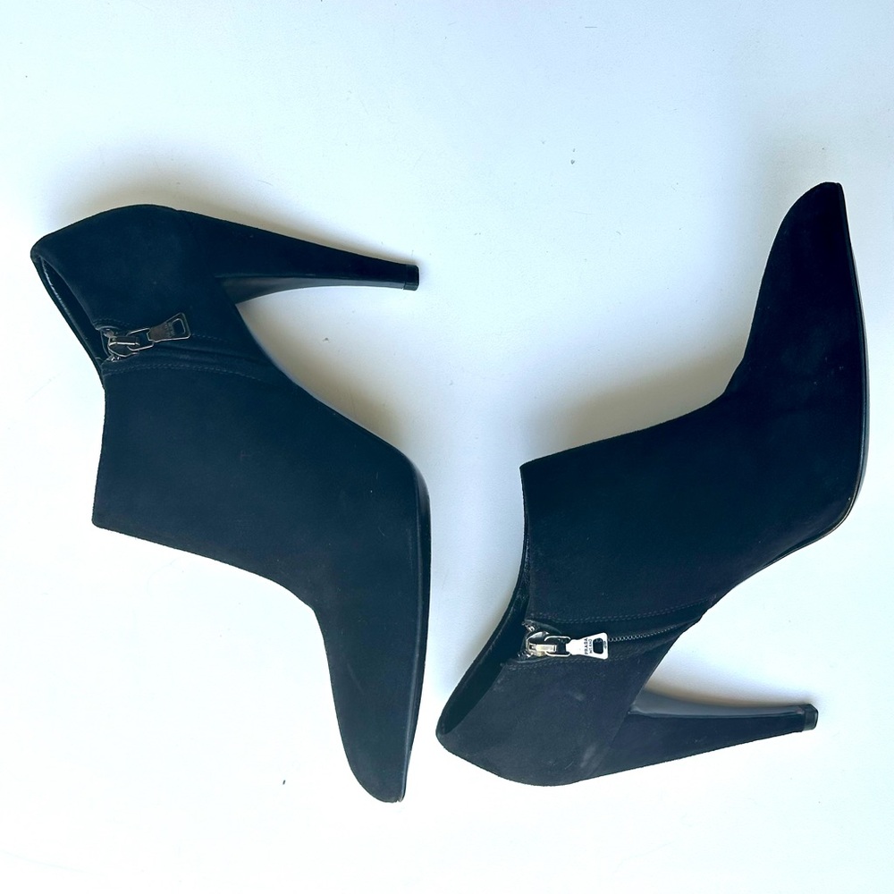 Prada Suede Ankle Boots, black, size 37.5, US 7.5 - Picture 2 of 11